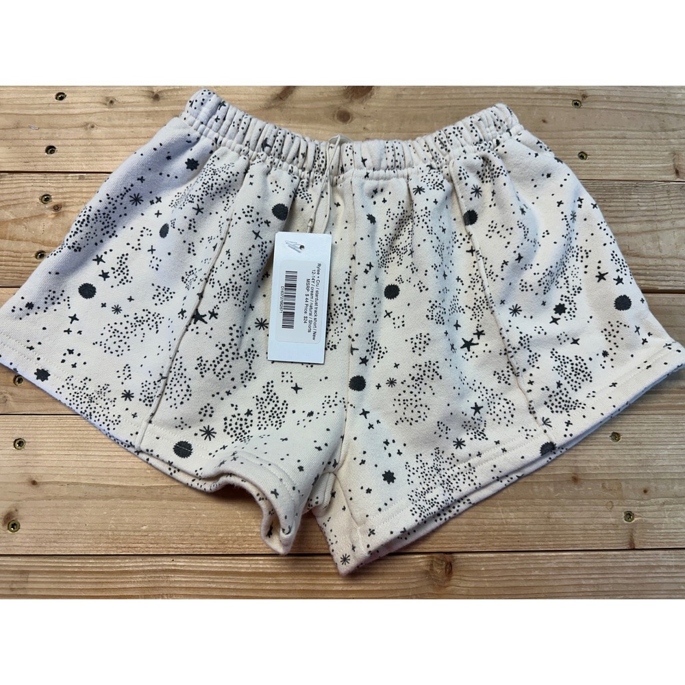 Rylee + Cru Cream Stardust Track‎ Shorts, Girls Size 12-14Y, Cute & Comfy